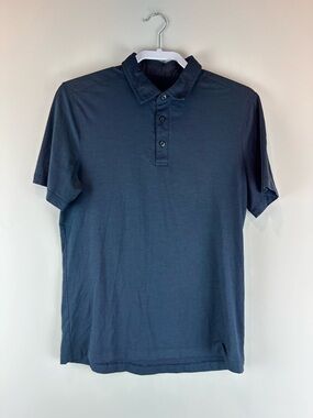 Lululemon Men’s Dark Blue Business Casual Golf Preppy Polo Shirt Size Medium